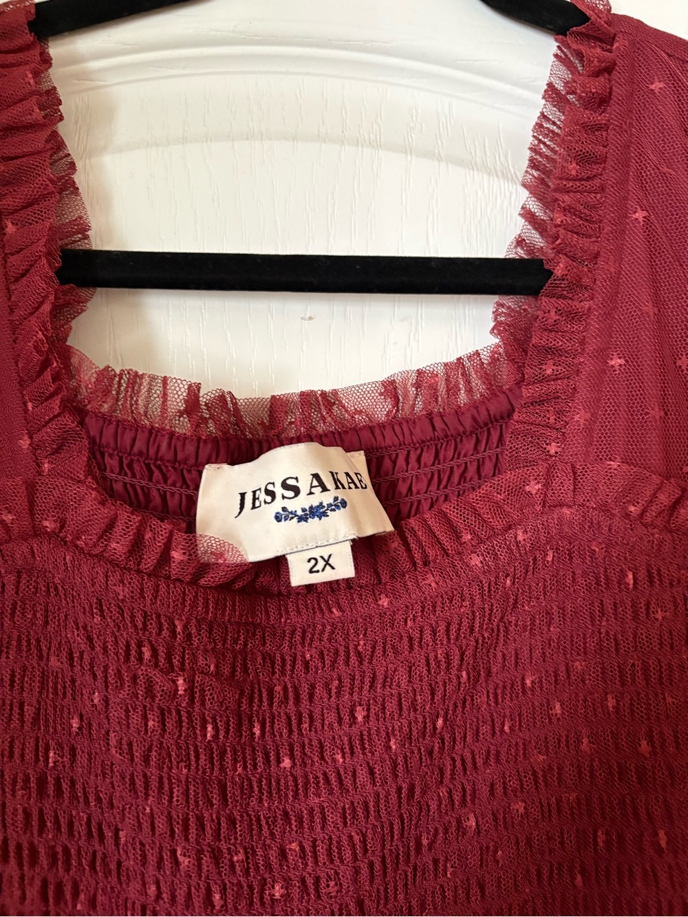 Jessakae Maroon Tulle Senna Dress - Picture 2 of 3